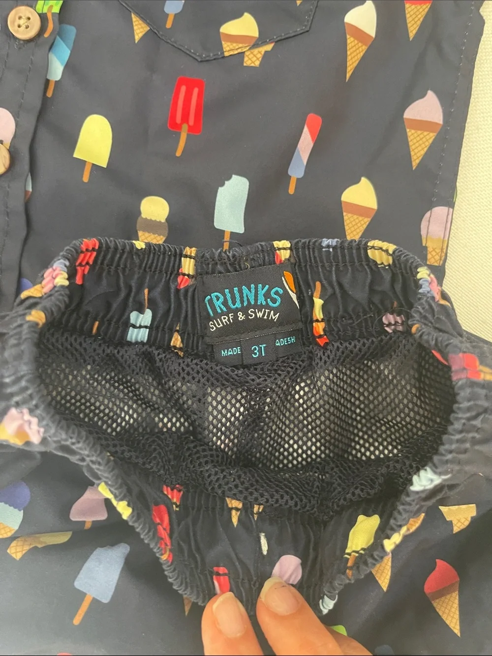 Navy Ice Cream Print Shirt & Shorts Set